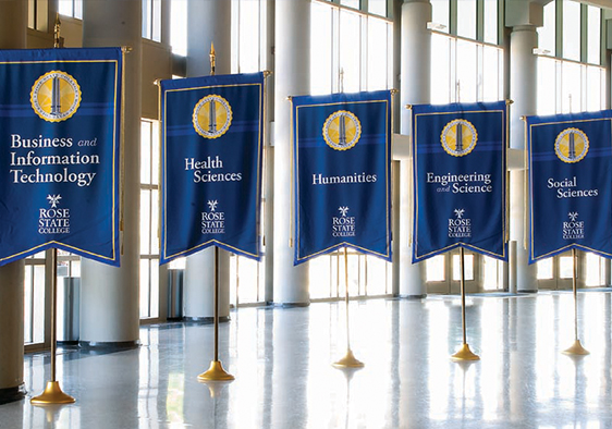 Picture of Graduation Gonfalons in a row