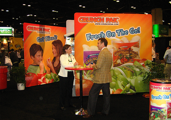 Picture of custom backdrop banners in corporate tradeshow