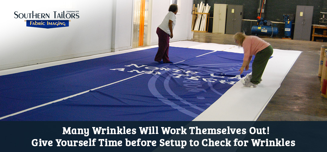 Picture of large format banner after a digital fabric printing process