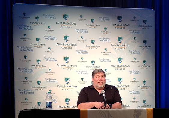 Backdrop behind Steve Wozniak at Event